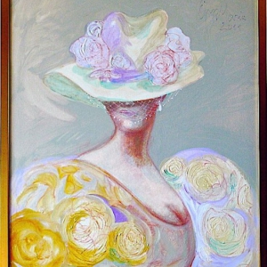 Naine lillelise kaabuga